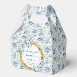 Stylish Bohemian Dusty Blue Gold Wedding Thank You フェイバーボックス