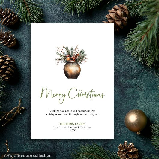 Stylish Bohemian Earthy Rustic Holiday Greeting シーズンカード