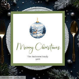 Stylish Bohemian Rustic Winter Scene Table Napkins