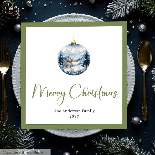 Stylish Bohemian Rustic Winter Scene Table Napkins