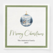 Stylish Bohemian Rustic Winter Scene Table Napkins (正面)