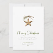 Stylish Bohemian Watercolor Earthy Christmas Card シーズンカード (正面)
