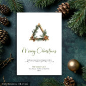 Stylish Boho Earthy Watercolor Christmas Greeting シーズンカード