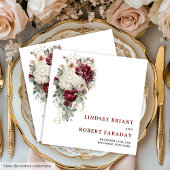 Stylish Boho Merlot Blush Sage Gold Roses Wedding