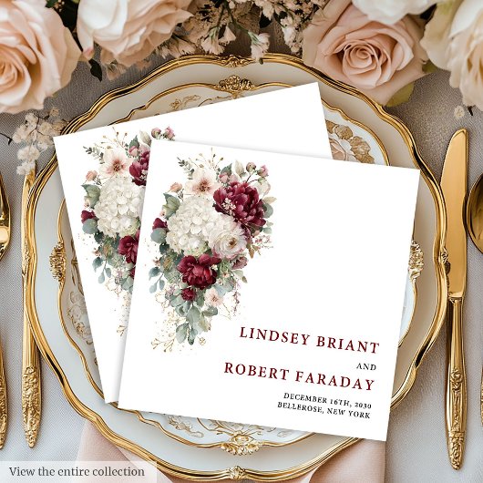 Stylish Boho Merlot Blush Sage Gold Roses Wedding