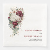 Stylish Boho Merlot Blush Sage Gold Roses Wedding (正面)