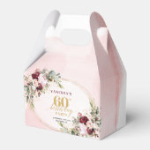 Stylish Boho Merlot Roses 60th Birthday Favor Box フェイバーボックス (正面サイド)