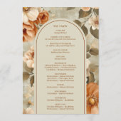 Stylish Boho Rusty Ivory Sage Floral Wedding Plan プログラム (裏面)