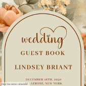Stylish Boho Terra Cotta Ivory Sage Wedding Book ゲストブック