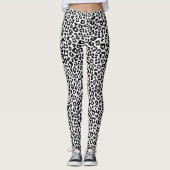 Stylish & Bold Leopard Print Black and White レギンス (正面)