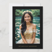 Stylish Botanical Red Shades Frame Photo Spanish 招待状 (裏面)