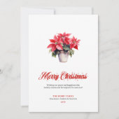 Stylish Botanical Watercolor Merry Christmas Card シーズンカード (正面)