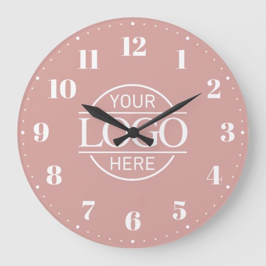 Stylish Branded Company Business Logo Promotional ラージ壁時計 (正面)