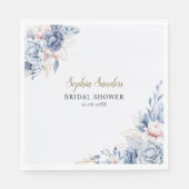 Stylish Bridal Shower with Elegant Blue Blooms スタンダードランチョンナプキン (正面)