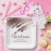 Stylish Bronze Business Event Party Welcome ペーパープレート (パーティー)