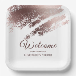 Stylish Bronze Business Event Party Welcome ペーパープレート