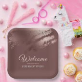 Stylish bronze business event party welcome ペーパープレート (パーティー)