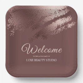 Stylish bronze business event party welcome ペーパープレート