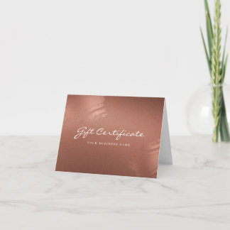 Stylish Bronze Business Gift Certificate Card サンキューカード