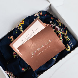 Stylish Bronze Business Gift Certificate Card サンキューカード