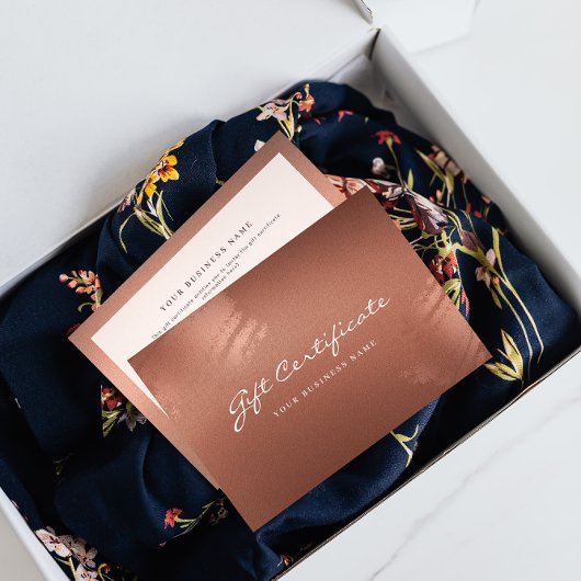 Stylish Bronze Business Gift Certificate Card サンキューカード