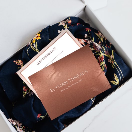 Stylish Bronze Business Gift Certificate Card サンキューカード