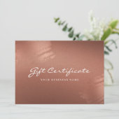 Stylish Bronze Business Gift Certificate Card サンキューカード (スタンド正面)