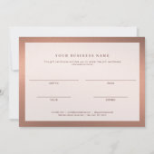 Stylish Bronze Business Gift Certificate Card サンキューカード (裏面)