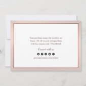 Stylish Bronze Business Gift Thank You Card サンキューカード (裏面)