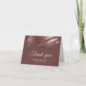 Stylish Bronze Business Logo Folded Thank You Card サンキューカード (正面)
