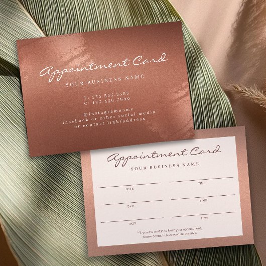 Stylish Bronze Business Modern Appointment Card 名刺