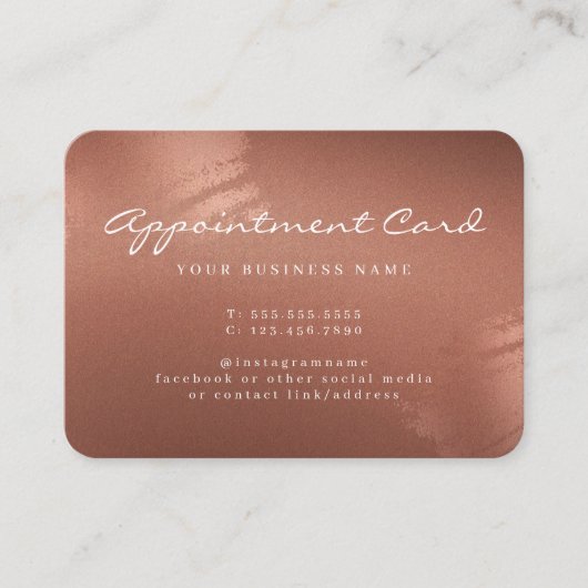 Stylish Bronze Business Modern Appointment Card 名刺 (正面)