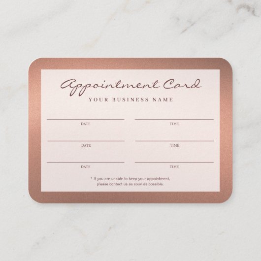 Stylish Bronze Business Modern Appointment Card 名刺 (裏面)