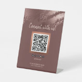 Stylish Bronze Business QR Code Social Media 台座サイン (正面)