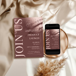 Stylish bronze business special event invite 招待状