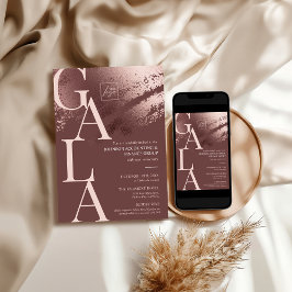 Stylish bronze editable business gala invite 招待状