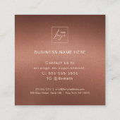 Stylish Bronze Logo First Time Discount Card スクエア名刺 (裏面)