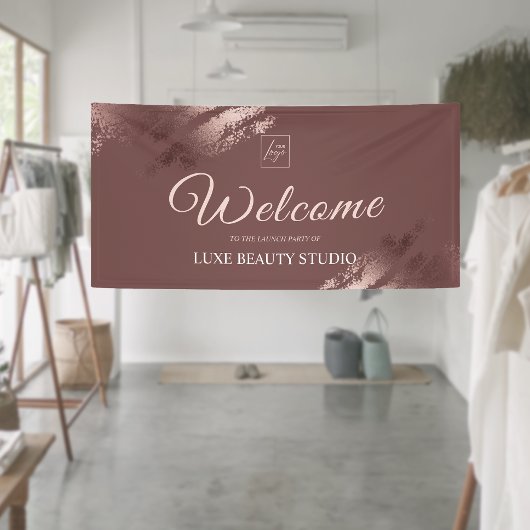 Stylish bronze special event launch party welcome 横断幕