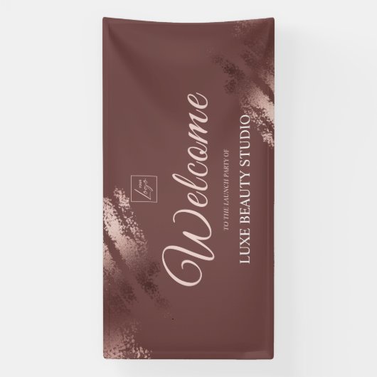 Stylish bronze special event launch party welcome 横断幕 (縦)