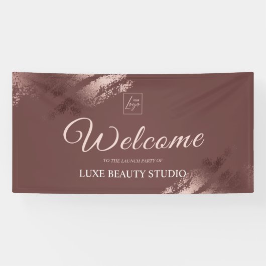 Stylish bronze special event launch party welcome 横断幕 (横)