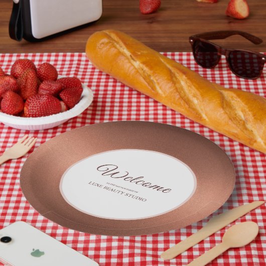 Stylish bronze special event party welcome ペーパープレート (ピクニック)