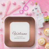 Stylish bronze special event party welcome ペーパープレート (パーティー)