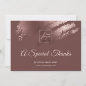 Stylish Bronze Special Thanks Business Gift Card サンキューカード (正面)