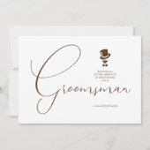 Stylish Brown Groomsman Wedding Simple Proposal  招待状 (正面)