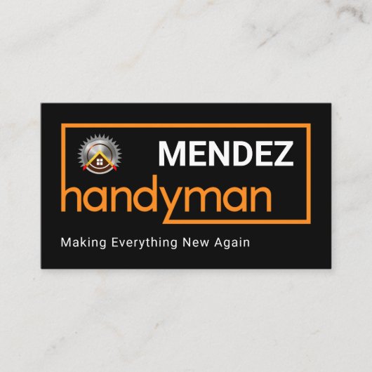 Stylish Brown Handyman Frame 名刺 (正面)