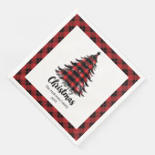Stylish Buffalo Christmas Tree Napkin Template (コーナー)