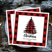Stylish Buffalo Christmas Tree Napkin Template