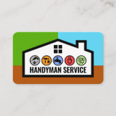 Stylish Building Frame With Handyman Tools 名刺 (正面)