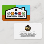 Stylish Building Frame With Handyman Tools 名刺 (正面/裏面)