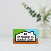 Stylish Building Frame With Handyman Tools 名刺 (スタンド正面)